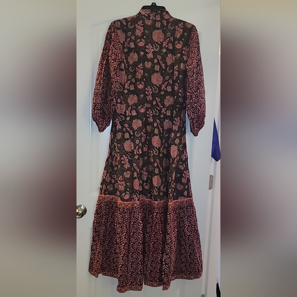 Sue Sarto Pink & Black Floral Dress Size Small / New without Tags - Picture 5 of 5